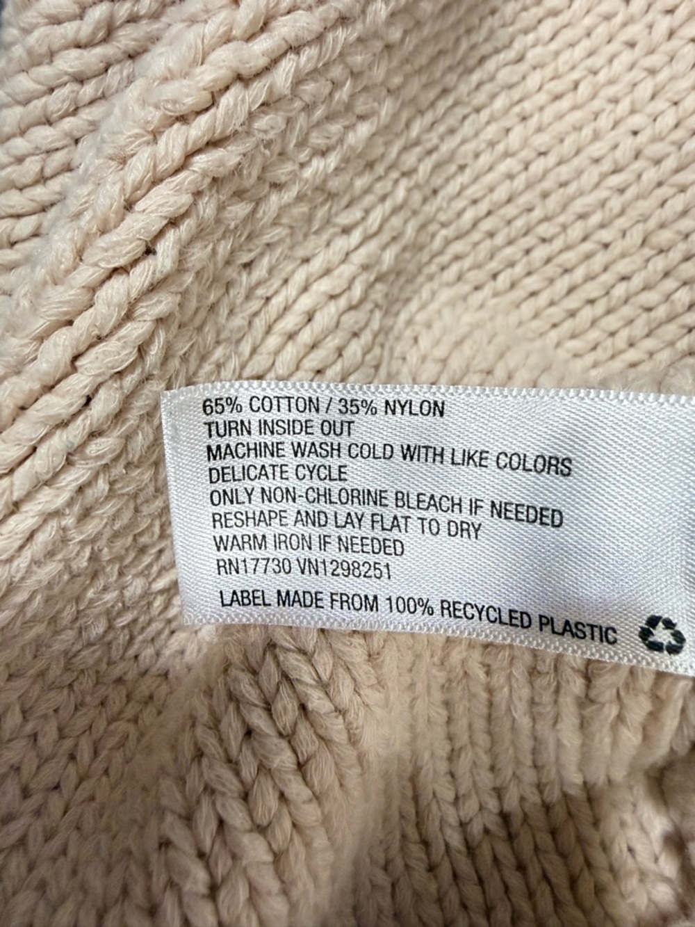 Boho Knit Boxy Lagenlook sleeveless cotton blend cream Sweater Vest sz XL - Picture 6 of 7